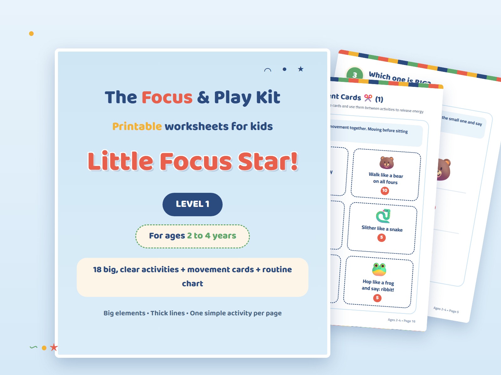 Level 1 Focus Kit ages 2-4