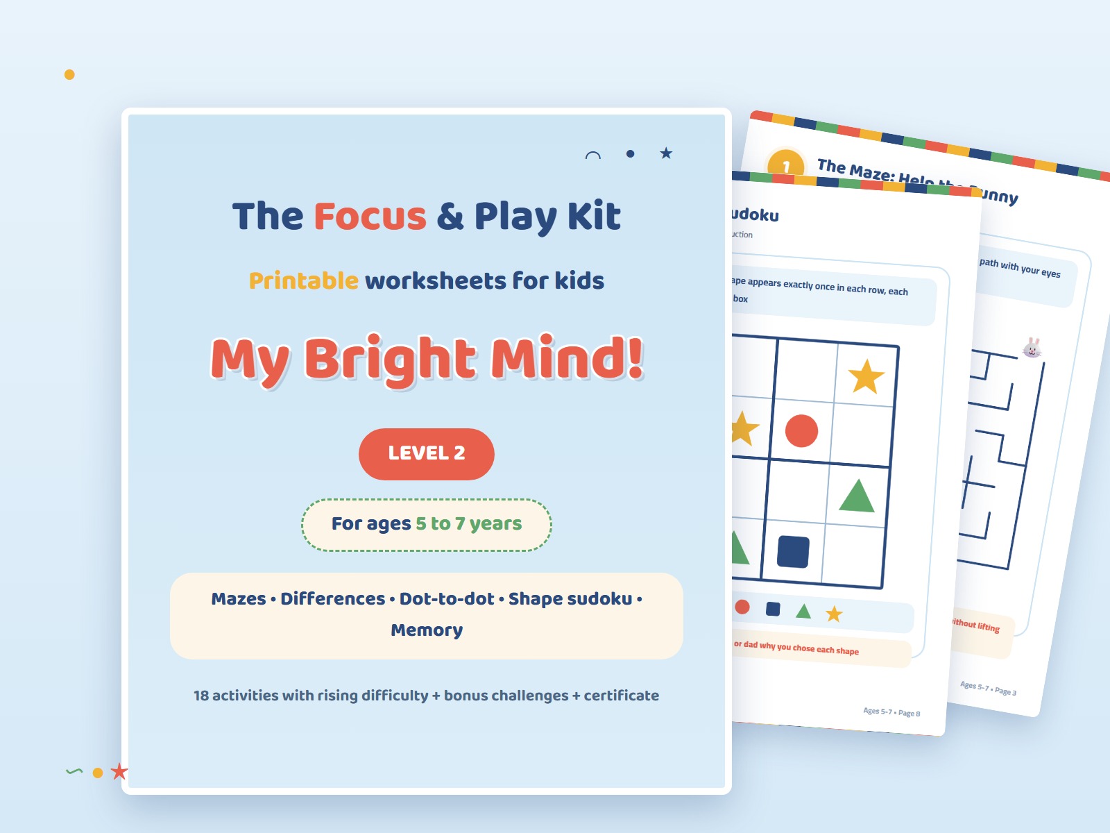 Level 2 Focus Kit ages 5-7